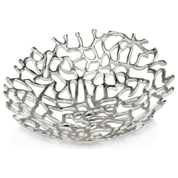 Modern Raw Silver Coral Centerpiece Plate