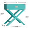 Alastair Wood Campaign Accent Table Nightstand, Teal