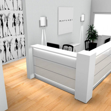 Valde L-Shaped Reception Desk, White by MDD Furniture
