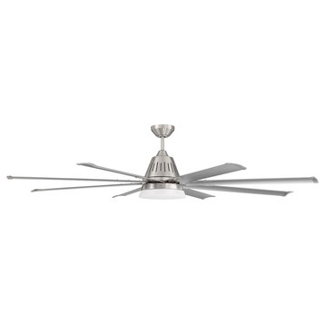Craftmade 72" Wingtip Ceiling Fan With Blades, Brushed Polished Nickel