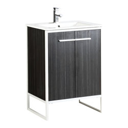 Fine Fixtures - Fine Fixtures, Bathroom Vanity Set, Vireous China Sink Top, Dawn Gray, 24" - Bathroom Vanities And Sink Consoles