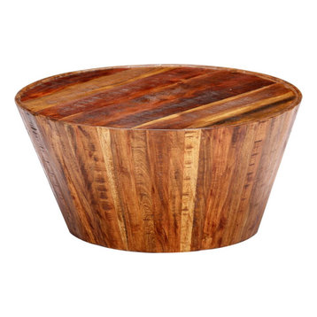 vidaXL Solid Rough Mango Wood Coffee Table 25.6" Living Room Tea Side Stand