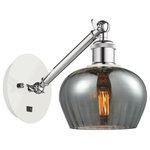 Innovations Lighting - Innovations Lighting 317-1W-WPC-G93 Fenton, 1 Light Wall In Art Nouveau - The Fenton 1 Light Sconce is part of the BallstonFenton 1 Light Wall  White/Polished ChromUL: Suitable for damp locations Energy Star Qualified: n/a ADA Certified: n/a  *Number of Lights: 1-*Wattage:100w Incandescent bulb(s) *Bulb Included:No *Bulb Type:Incandescent *Finish Type:White/Polished Chrome