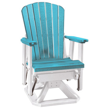 OS Home and Office Model 510ARW Fan Back Swivel Glider, Aruba Blue With White