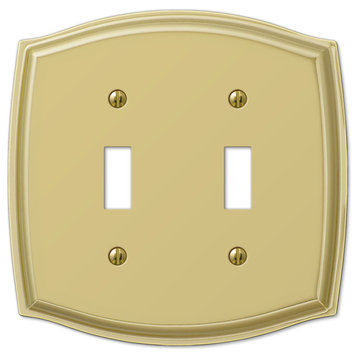 Sonoma Steel 2-Toggle Wall Plate, Polished Brass