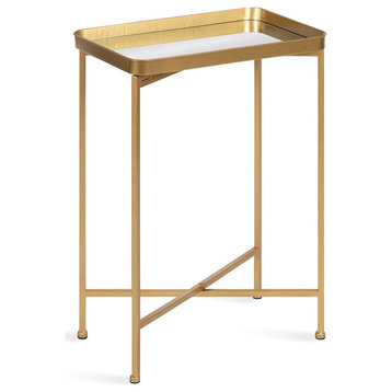 Modern Mirrored Tray Side Table
