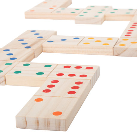 Giant Dominoes Set of 28 Hand-Crafted Wooden Dominos With Colorful Markings