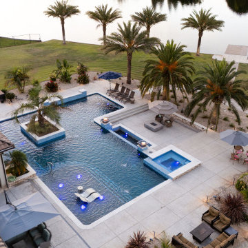 Custom Pool, Spa and Patio Area