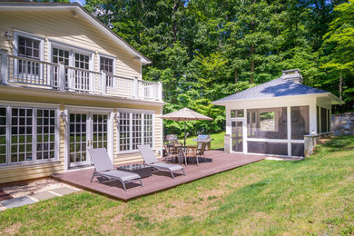 Mid-sized elegant backyard deck photo in DC Metro with no cover and a bbq area