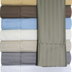 Royal Tradition - 650 TC 22" Extra Deep Pocket Stripe Sheet Set - Sheet And Pillowcase Sets