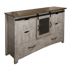 Greenview 6 Drawer Sliding Door Dresser - Gray, Without Mirror