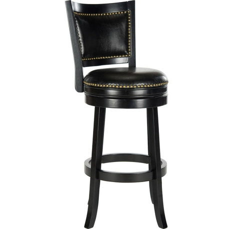 Lazzaro Swivel Barstool - Black