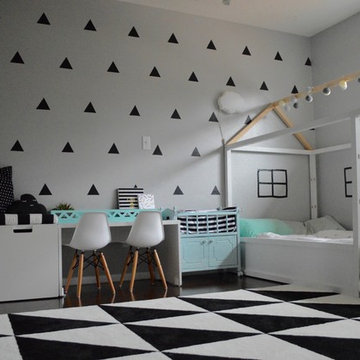 Monochrome graphic toddler room