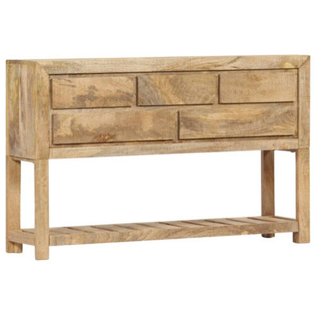 vidaXL Sideboard with 5 Drawers Console Table with Shelf Solid Mango Wood
