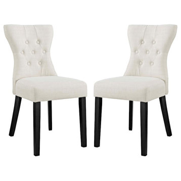 Modway Furniture Silhouette Dining Side Chairs Set of 2, Beige -EEI-3327-BEI