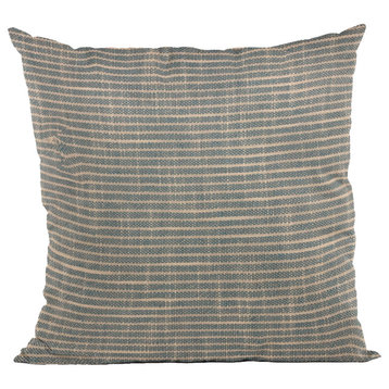 Plutus Blue Simple Stripe Luxury Throw Pillow, 12"x20"