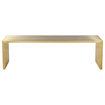 Gold Brushed Luxe Bench, Gold