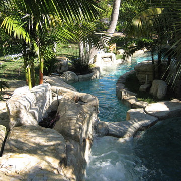 Rock Pool with Lazy River - Tropical Garden Style