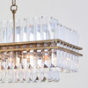 Antique Gold Metal Chandelier With Clear Crystal