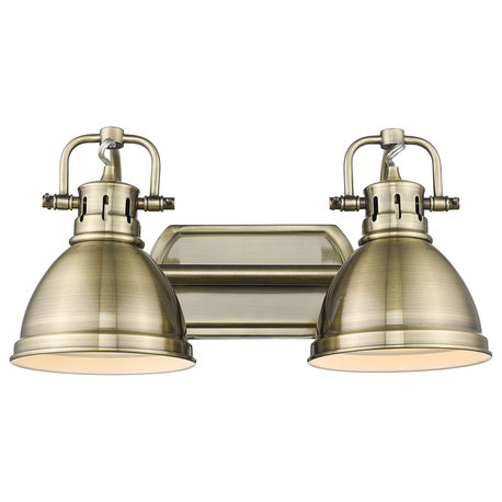 Golden 3602-BA2 AB-AB 2-Light Bath Vanity, Duncan AB