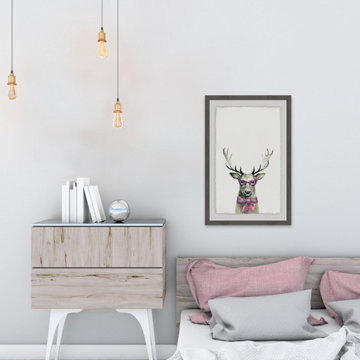 "Po Faced Deer" Framed Painting Print