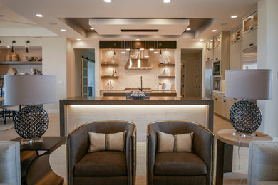 Example of a huge trendy home design design in Austin