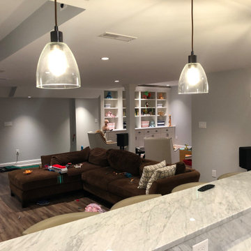 Glen Mills Finished Basement: Bar, Bath, Exercise, Built In’s and TV Area