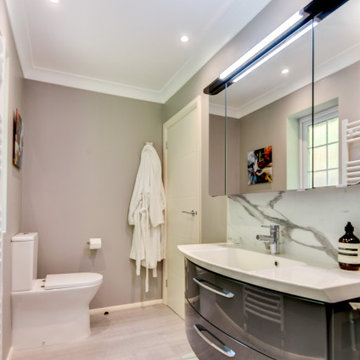 White Marble Bathroom in Worthing, West Sussex