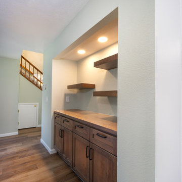 Dry bar created from Crystal Cabinet Works - Dalton door style