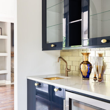 Blue High Gloss Lacquer Bar | Cos Cob, Greenwich New Residence