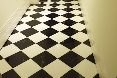 Inspiration for a timeless marble floor hallway remodel in Toronto
