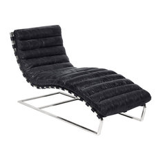 50 Most Por Leather Chaise Lounge Indoor For 2018 Houzz Modern Selections Oviedo Leather Chaise Lounge Antiqued Ebony Indoor Chairs