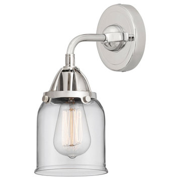 Small Bell Sconce, Polished Chrome, Clear, Clear