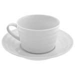 10 Strawberry Street - Swing White Oversized Cup and Saucer, Set of 6 - Swing White : This handsome collection cradles your food with an Oversized ringed rim, conveying a light-hearted mood for a talented chef.