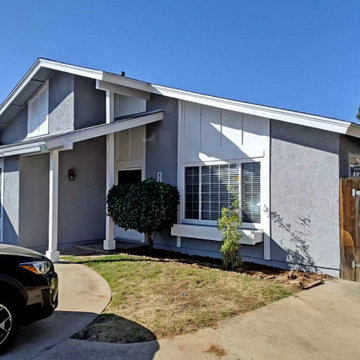 exterior house painting project using Texvote Coolwall