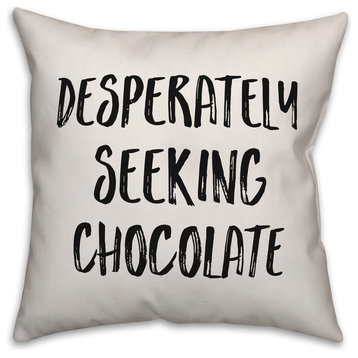 Desperately Seeking Chocolate, Throw Pillow Cover, 18"x18"