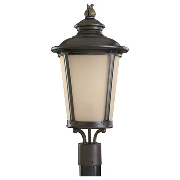 Cape May  One Light Outdoor Post Lantern Burled Iron Bulbs Inc