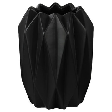 Ceramic Vase, Matte Black