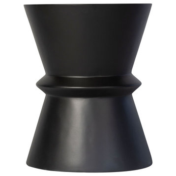 Concrete Hourglass Side Table, Black