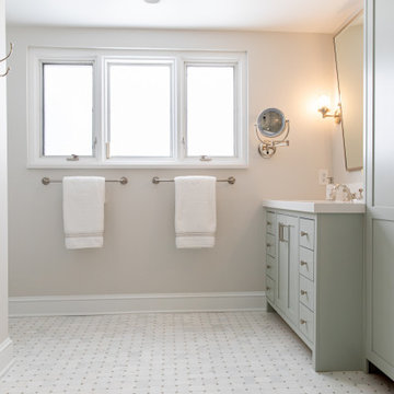 Eton Master Bath Remodel with Built-In Washer Dryer Custom Cabinet in Towson