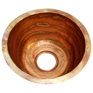 Round Bar Copper Sink Undermount Or Drop In, Without No Solid Copper Drain