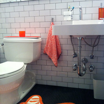 Black and White Subway Tile Bathroom