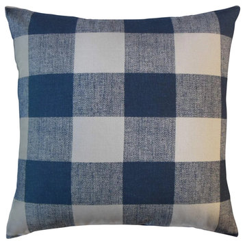 The Pillow Collection Navy Turner Throw Pillow Cover, 22"x22"