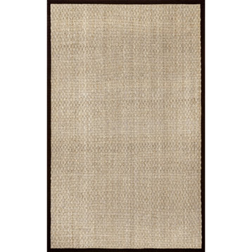 nuLOOM Hesse Checker Weave Seagrass Area Rug, Black, 10'x14'