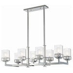 Livex Lighting - Livex Lighting 40598-05 Harding - Eight Light Linear Chandelier - The transitional style of the Harding eight lightHarding Eight Light  Polished Chrome Clea *UL Approved: YES Energy Star Qualified: n/a ADA Certified: n/a  *Number of Lights: Lamp: 8-*Wattage:100w Medium Base bulb(s) *Bulb Included:No *Bulb Type:Medium Base *Finish Type:Polished Chrome
