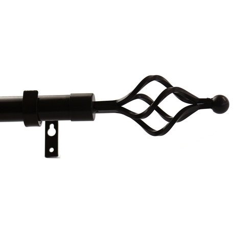 1" Birdcage Drapery Curtain Rod, Bronze, 84"-120"