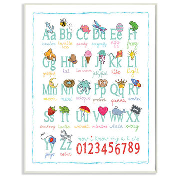 Abcs 123S Song And Icons Plaque, 10"x0.5"x15"