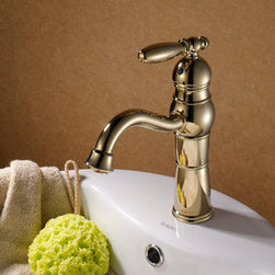 Classic Ti-PVD Finish Solid Brass Bathroom Sink Faucet T0419G - Bathroom Sink Faucets