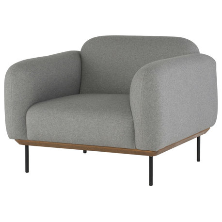 Benson Light Grey Fabric Single Seat Sofa