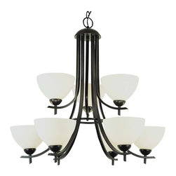 Trans Globe Lighting - Trans Globe Lighting 8179BN Brushed Nickel Modern Meets 9 Light Chandelier - Chandeliers